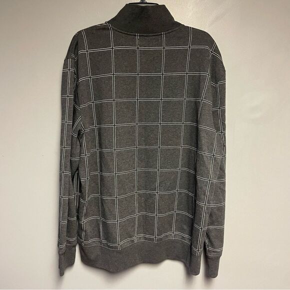 Nautica Mens Gray Sweater sweatshirt size XL shirt grey stripe blocks zipper - Picture 4 of 4